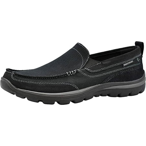 Skechers Men's Superior Milford Slip-On Loafer, Black/Black, 13