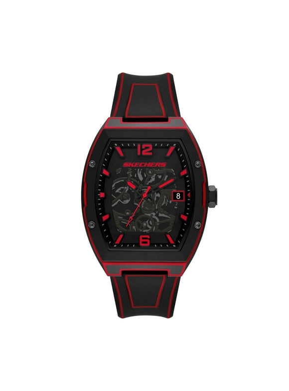 Men's Tellem Three-Hand Date Black Plastic Watch