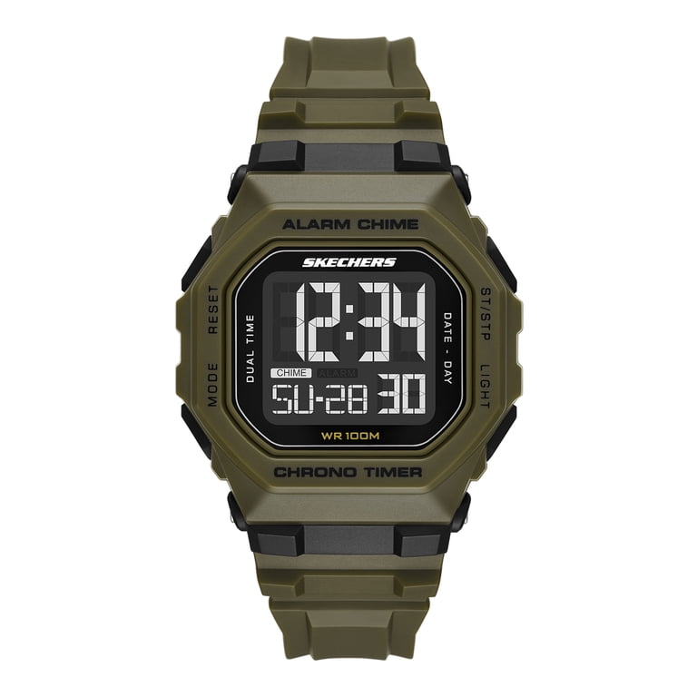 Skechers Men's Whitfield Digital, Green Polycarbonate Wristwatch Skechers Men's Whitfield Digital, Green Polycarbonate Wristwatch