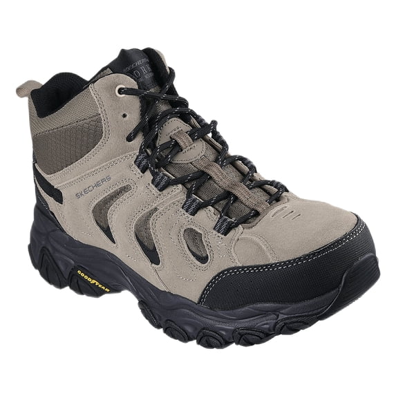 Skechers Work Men's Steel Toe High Top Lace Up Hiker Work Boot w/ Goodyear Rubber Outsole