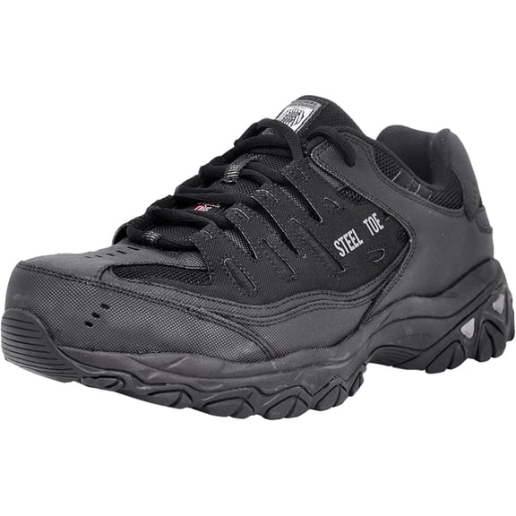 Skechers Cankton Steel Toe Work Shoes for Men, Relaxed-Fit with a Lace-Up Front