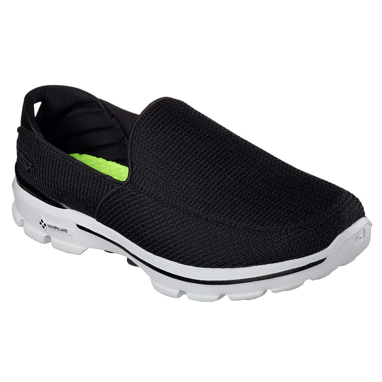 Skechers Men's Go Walk 3 Slip-On Walking Shoe, Black/Grey, 9.5 M US - Walmart.com