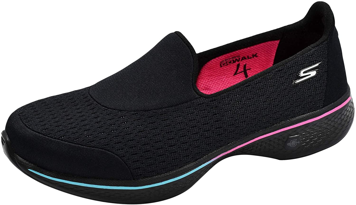 Skechers Performance Women s Go Walk 4 Pursuit Walking Shoe Black Multi 10 M US Walmart