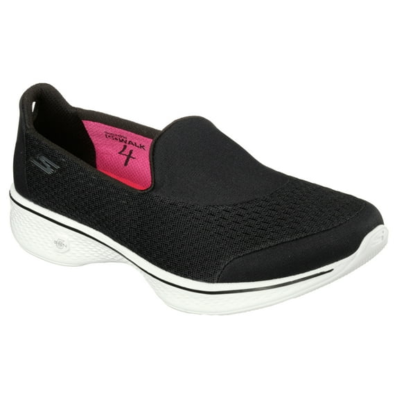 Skechers Performance Women's Go Walk 4 Pursuit Walking Shoe, Black/White, 7.5 M US