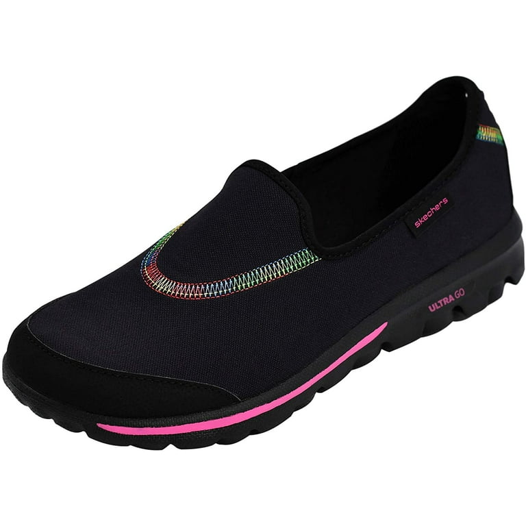 Skechers Performance Women s Go Walk Slip On Walking Shoe Black Pink 6.5 M US Walmart