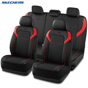 Skechers Premium Leather Car Seat Cover – Full Set, Durable, Breathable, Universal Fit for Cars, SUVs, and Trucks - Red