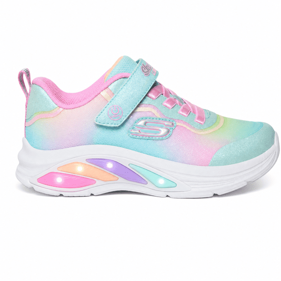 Skechers Girls Rainbow Flash-Light Up Velcro Strap Sneakers