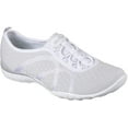 thumbnail image 1 of Skechers Relaxed Fit Breathe Easy Fortune Knit Womens Bungee Sneakers White/Silver 6, 1 of 1