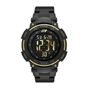 Skechers Ruhland 45MM Sport Digital Chronograph Watch with Plastic Strap and Case, Black and Gold