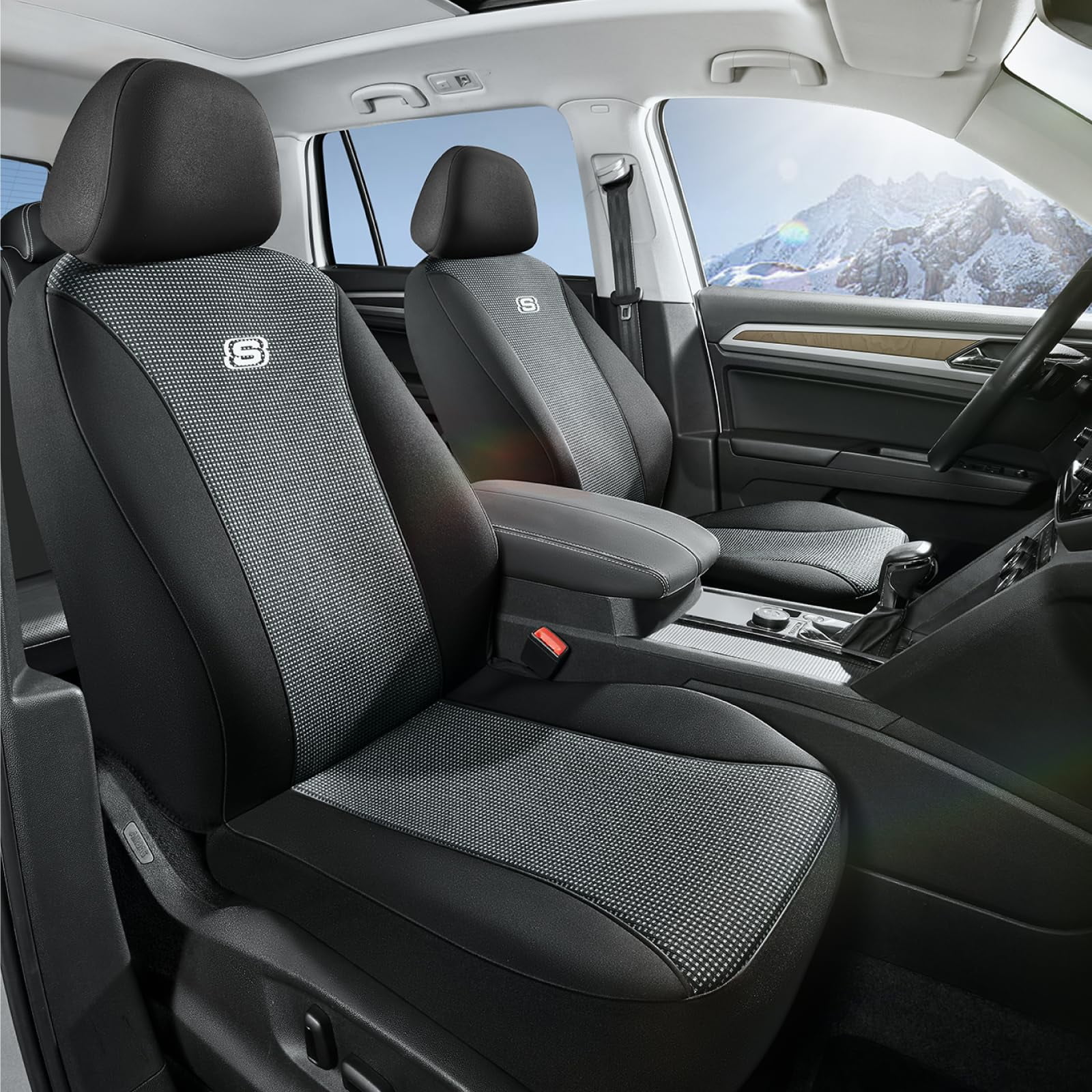Skechers Seat Cover Memory Foam Jacquard Front Seat Cover Universal Fit Most Cars