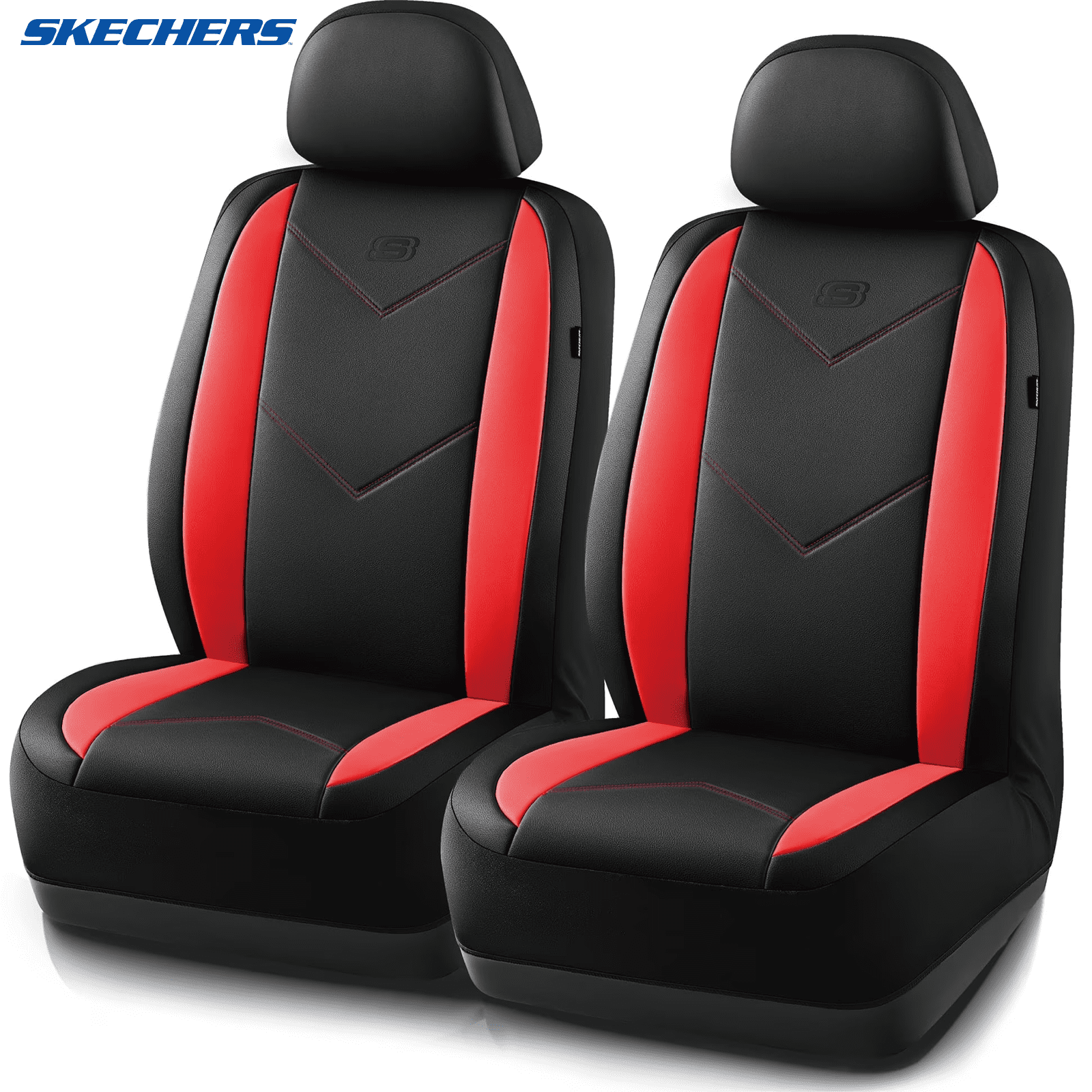 Skechers Sport Leather Car Seat Cover – Front Seat Premium Comfort, Breathable Design, Universal Fit for