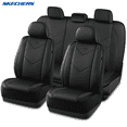 thumbnail image 1 of Skechers Sport Leather Car Seat Cover – Full Set Premium Comfort, Breathable Design, Universal Fit for Cars, SUVs, and Trucks - Black, 1 of 10