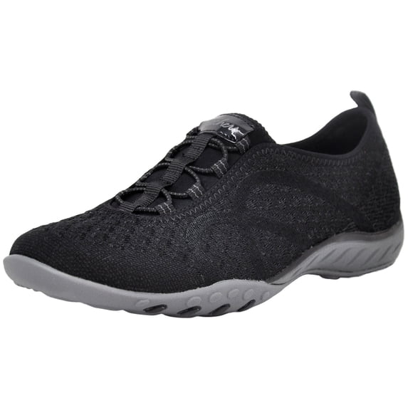 Skechers Sport Women's Breathe Easy Fortune Fashion Sneaker, Black/Charcoal 7 M US