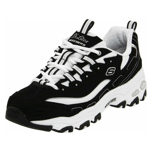 Skechers Sport Women's D'lites Original Non-Memory Foam, Black/White, Size 9.5