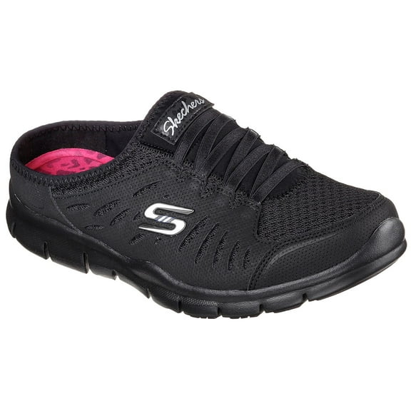 Skechers Sport Women's No Limits Slip-On Mule Sneaker, Black/Black, 10 W US