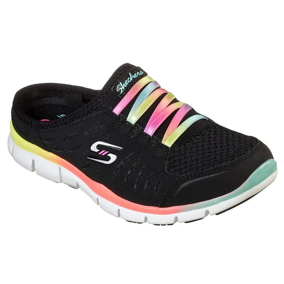 Skechers Sport Women's No Limits Slip-On Mule Sneaker, Black Multi, 8.5 Wide
