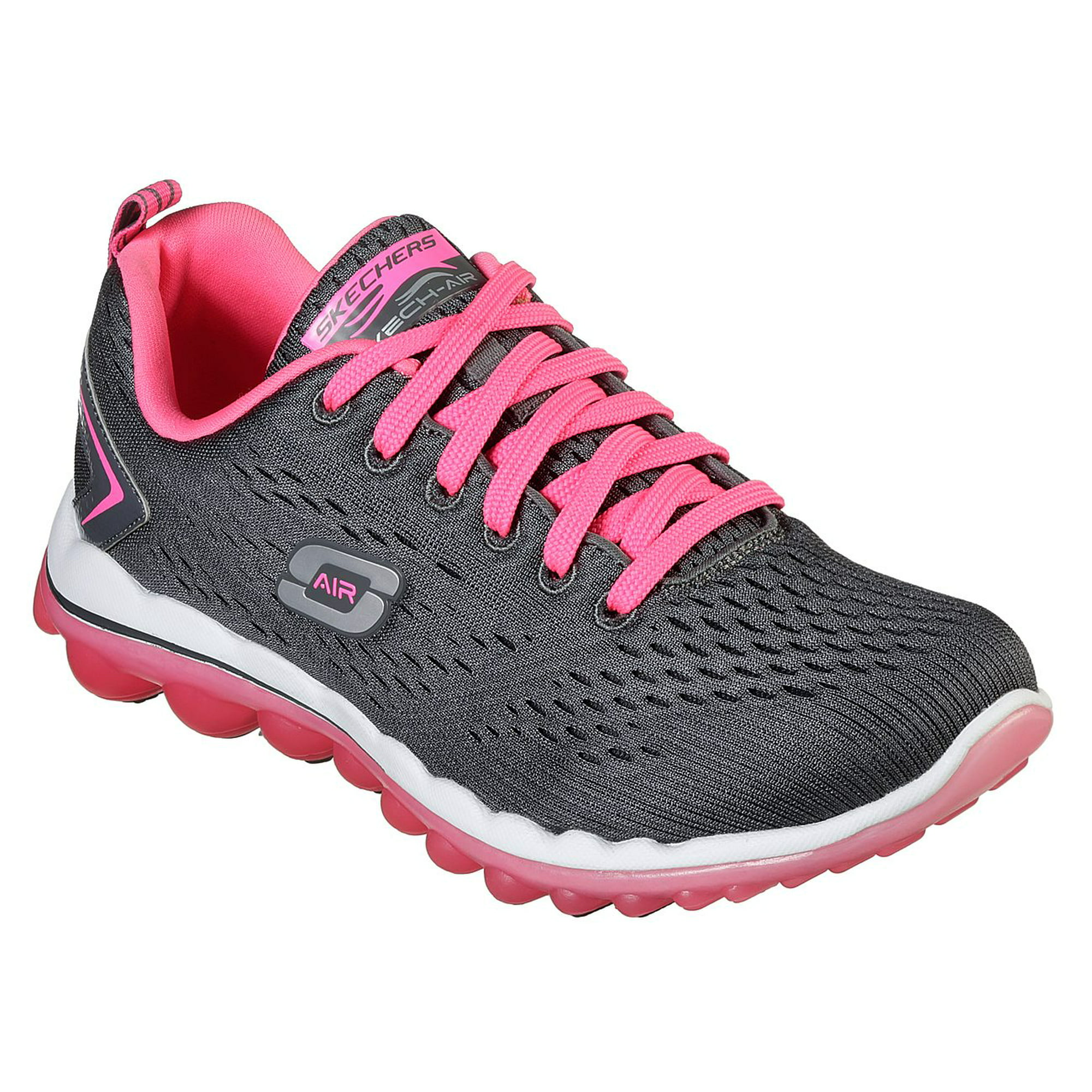 Skechers Sport Women's Skech Run Fashion Sneaker, Charcoal Pink, 5.5 M US -