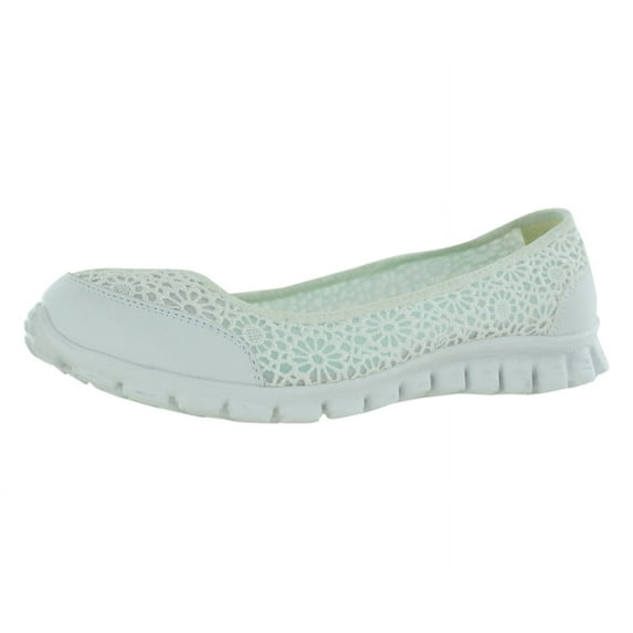 Skechers Sport Women's Sweetpea Slip-On Flat, White, 11 M US