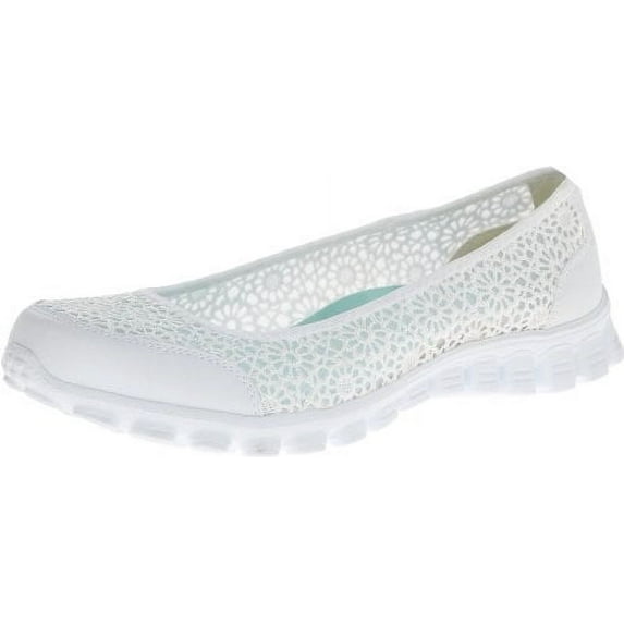 Skechers Sport Women's Sweetpea Slip-On Flat, White,9 .5 M US
