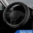 thumbnail image 1 of Skechers Steering Wheel Cover with Memory Foam, Breathable Non-Slip, Universal Fit 14.5"-15" Car Accessories Black, 1 of 7