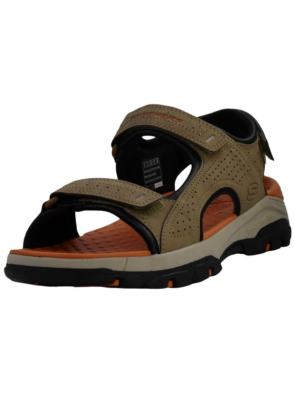 TresMen-Garo Slip on Sandals for Men Hook Loop Closure Synthetic Upper Cushioned Foam Footbed Open Toe Shock Absorbing Midsole Rubber Outsole