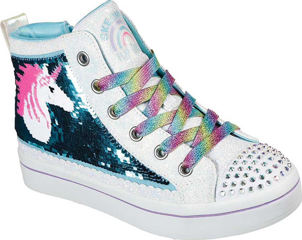 Skechers Twinkle Toes - Twinkle Sparks Unicorn Charmed 314789L (Little Kid)  (White/Multi) Girl's Shoes - ShopStyle