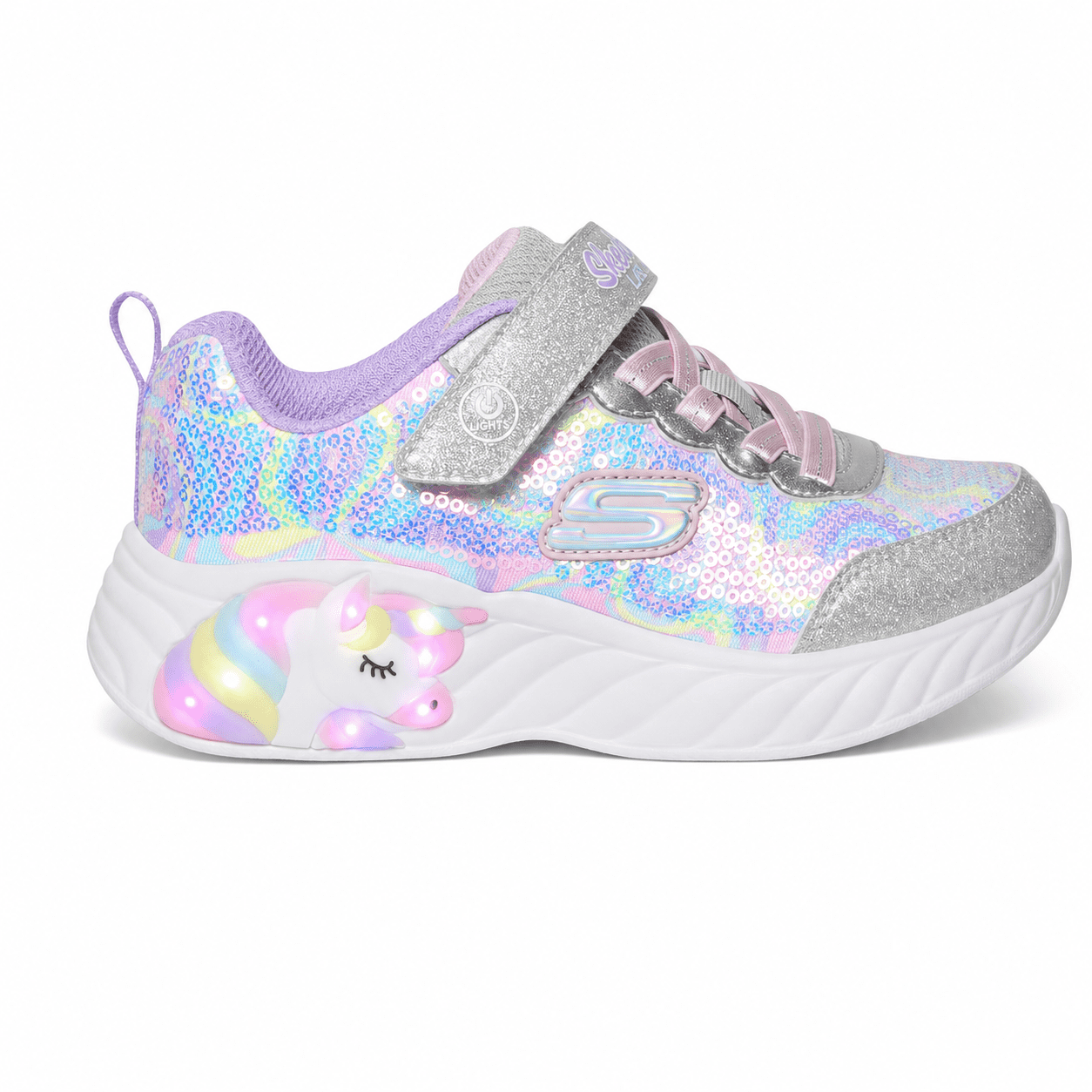 Skechers Kids Unicorn Dancer-Light Up Velcro Strap Sneakers