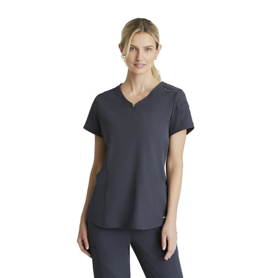 Skechers™ Vitality by Barco Aura Scrub Top for Women - Relaxed Fit, Curved V-Neck Medical Top, 3 Pockets, 4-Way Stretch Women's Scrub Top