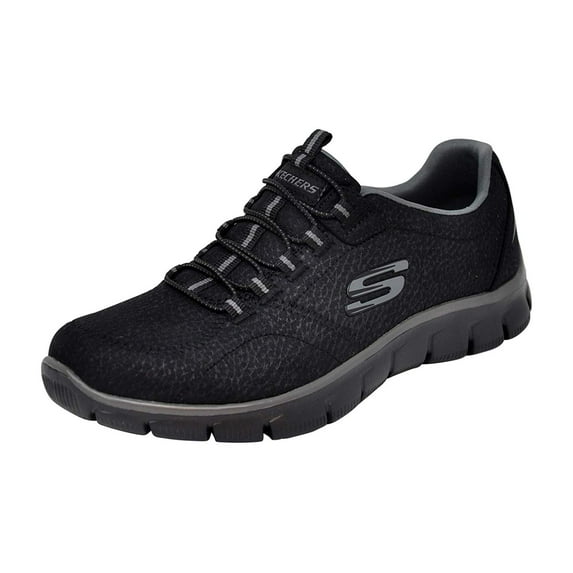 Skechers Women Empire- Take Charge Fashion Sneaker, Black/Charcoal, 8.5 M US
