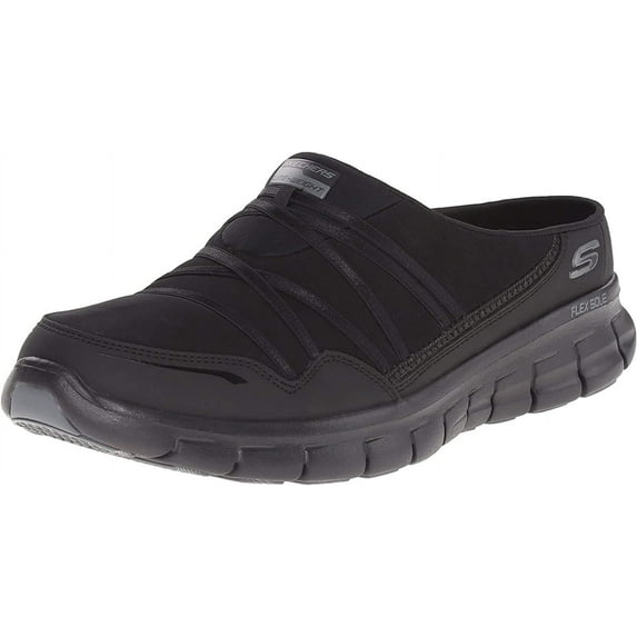 Skechers Women's Air Streamer Slip-On Mule Black/Black 7 Wide