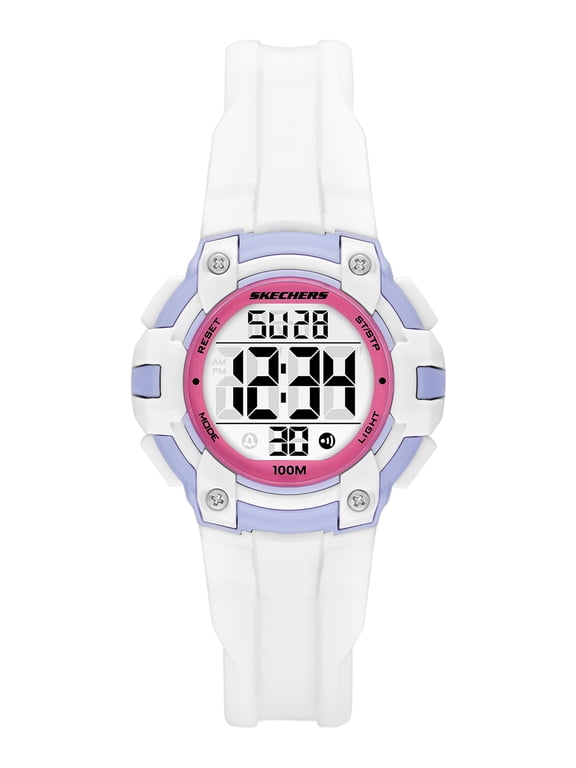 Women's Anoka Digital, White Polycarbonate Wristwatch, SR2151W