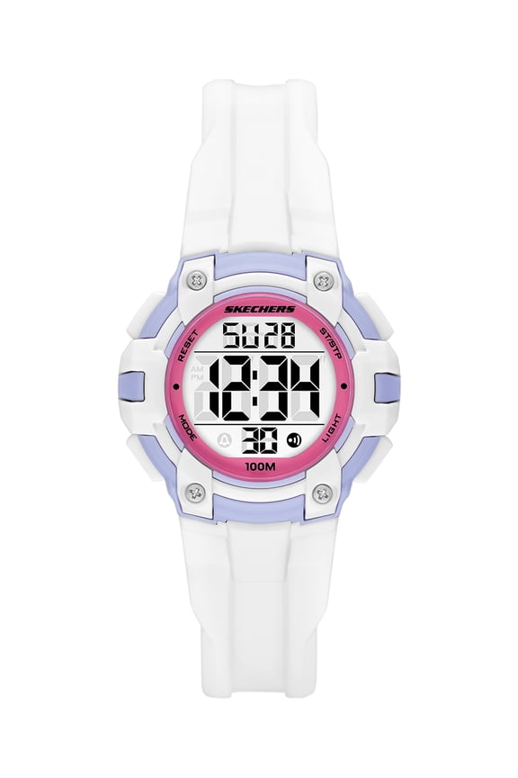 Women's Anoka Digital, White Polycarbonate Wristwatch, SR2151W