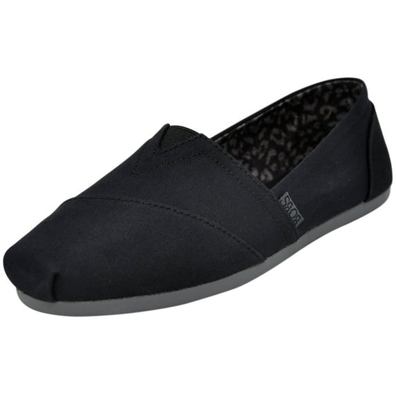 Skechers Women's BOBS Plush-Peace & Love Black/Charcoal Ballet Flat 6 M US