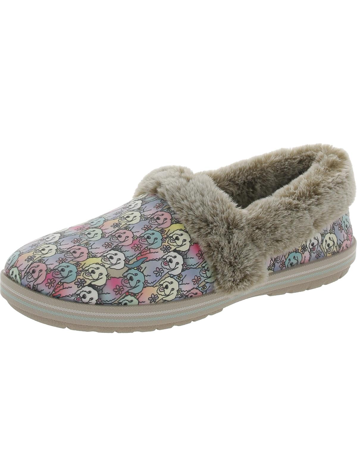 Skechers Women s BOBS for Dogs Too Cozy Winter Howl Faux Fur A line Slipper Walmart