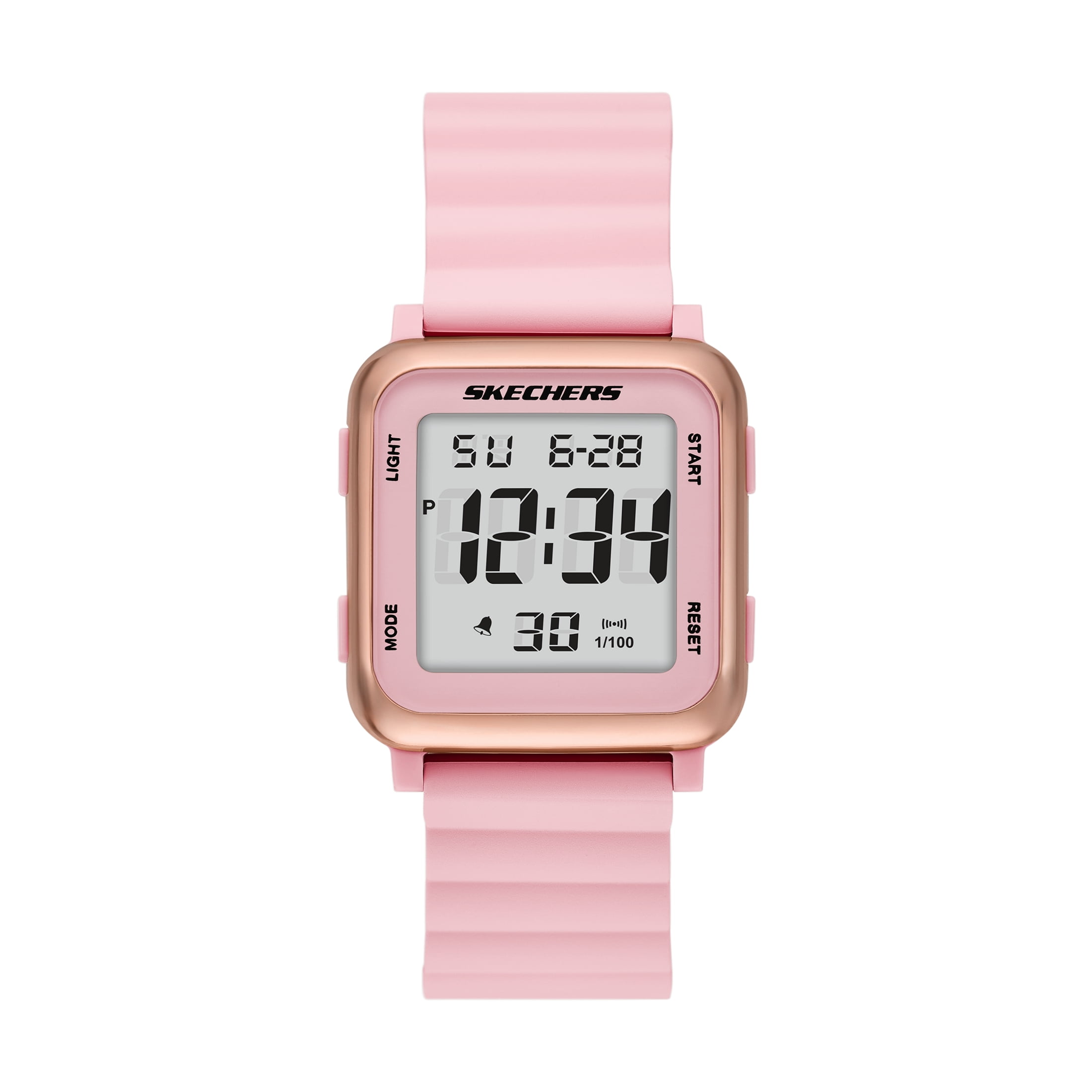 Skechers Women's Beckworth Digital, Blush Polycarbonate Watch