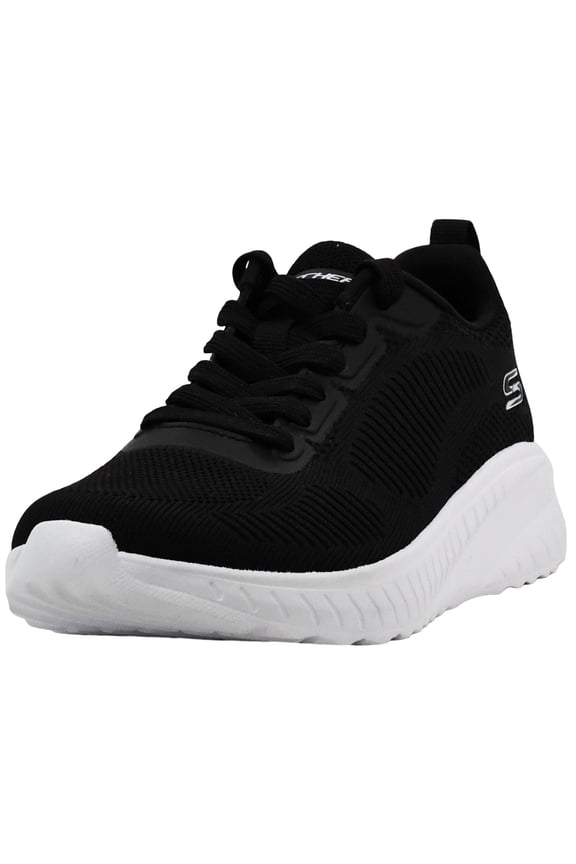 Women's Shoes Bobs Squad Chaos Casual Sneakers Knit Upper Memory Foam Insole Lace Up Rubber Outsole Shock Absorbing Midsole