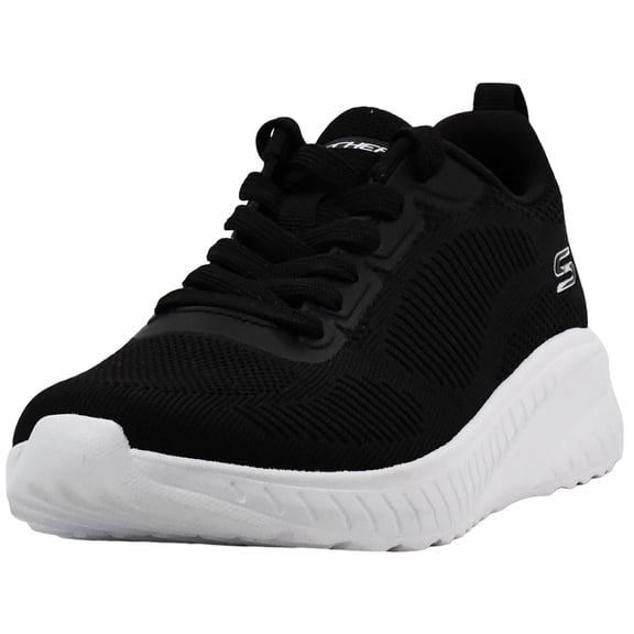 Skechers Women's Shoes Bobs Squad Chaos Casual Sneakers Knit Upper Memory Foam Insole Lace Up Rubber Outsole Shock Absorbing Midsole