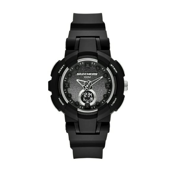 Skechers Women's Brynwood Analog-Digital Black Plastic Watch