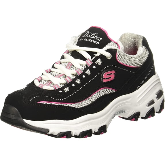 Skechers Women's Casual & Dress Shoes, Black/Pink, 11 M US