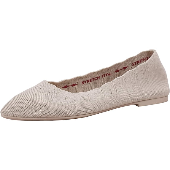 Skechers Women's Clawsome-Bewitch Ballet Flat, Natural, 9 M US