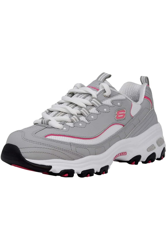 Women's D'Lites Original Lace-Up Sneaker, Grey/Pink, 10 M US