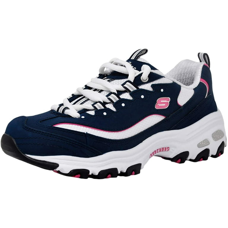 Navy and pink skechers hot sale