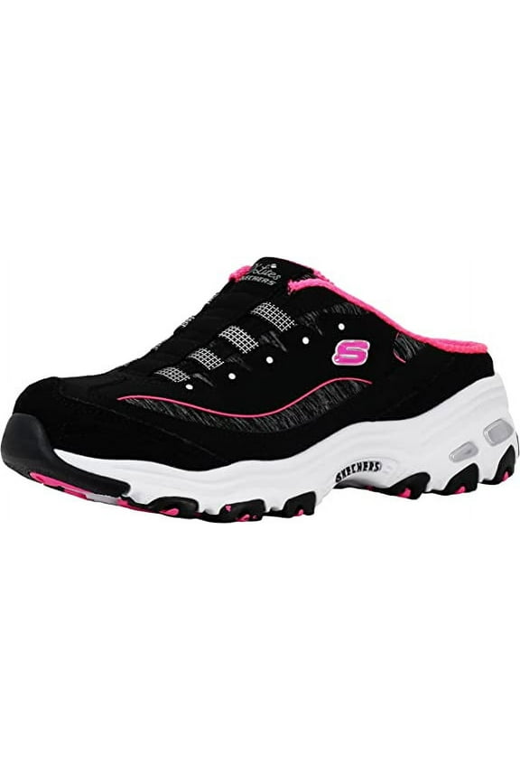 Women's D'Lites Slip-On Mule Sneaker Black/Hot Pink 7.5