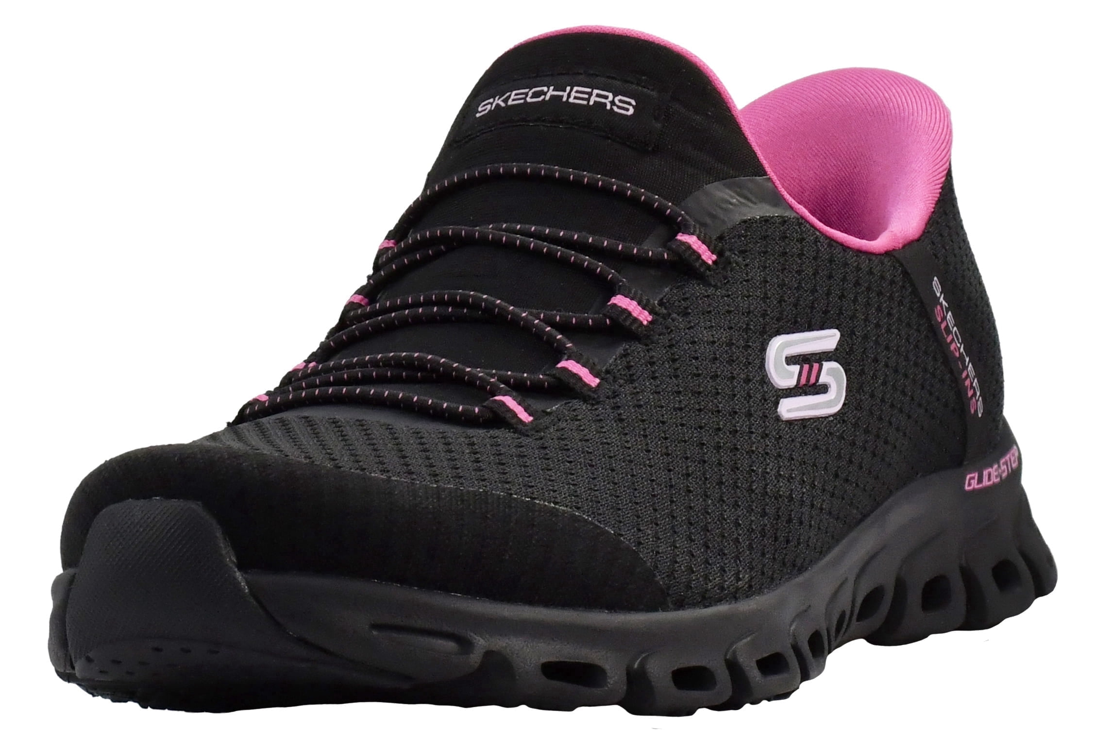 Zapatillas sin cordones para mujer, deportivas, con entrada rápida sin usar las manos, Glide-Step Pursuit, parte superior de malla, espuma viscoelástica con aire frío, casuales y transpirables