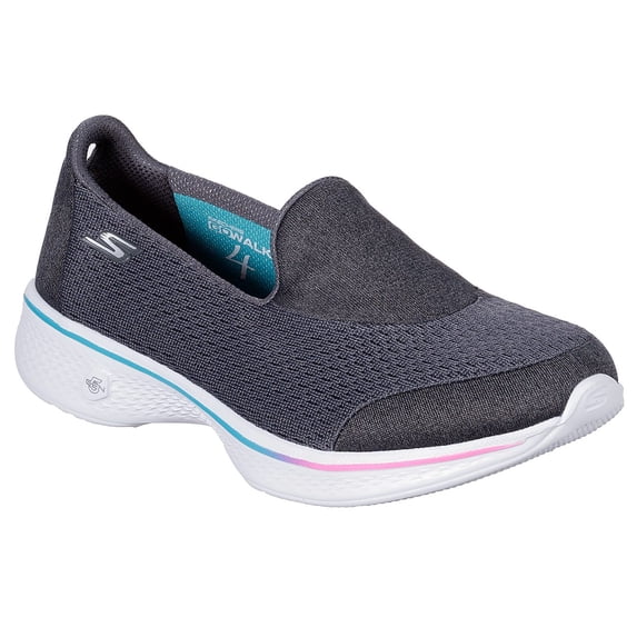 Skechers Women's Go Walk 4 Pursuit Walking Shoe, Charcoal Multi, 6.5 M US