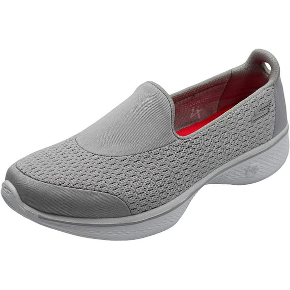 Skechers Women's Go Walk 4 Pursuit Walking Shoe, Light Grey, 7.5 M US