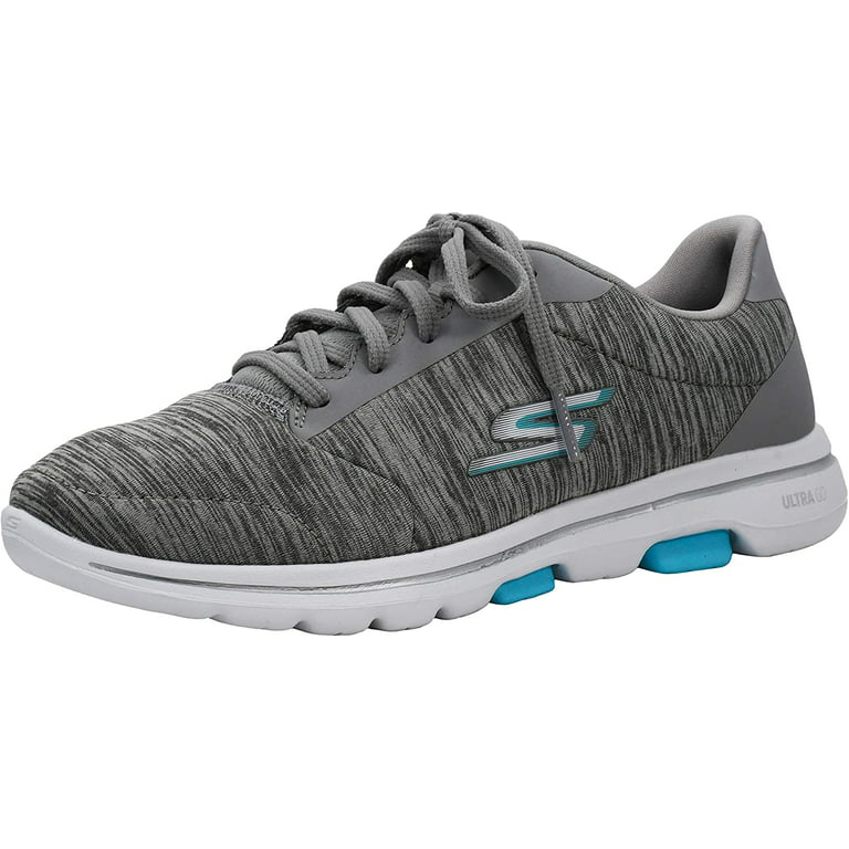 kontakt træthed klart Skechers Women's Go Walk 5-True Sneaker, Grey/Light Blue, 6.5 M US -  Walmart.com