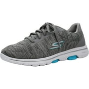 Skechers Women's Go Walk 5-True Sneaker, Grey/Light Blue, 6.5 M US