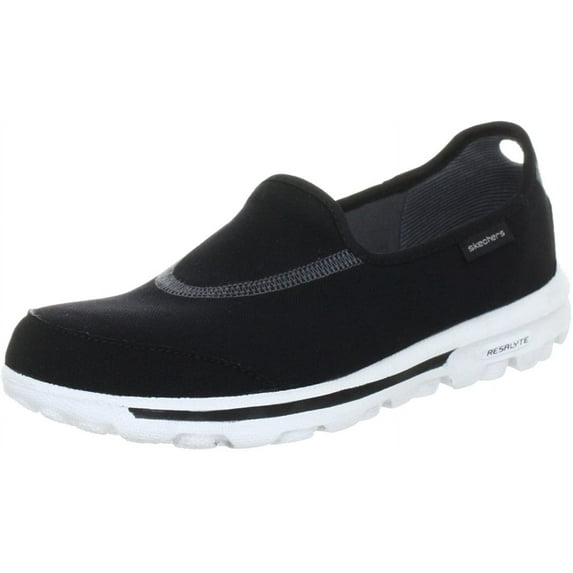 Skechers Women's Go Walk Slip on Shoe, Black/White, 7.5 W