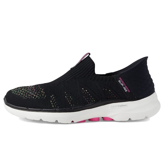 Skechers Women's Hands Free Slip-Ins Go Walk 6 Valentina Sneaker, Black/Multi, 6.5